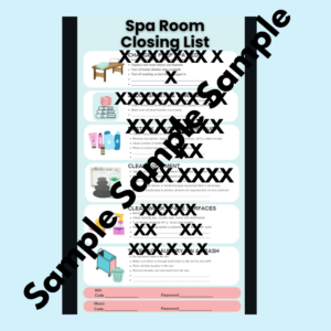 Spa Room Closing List